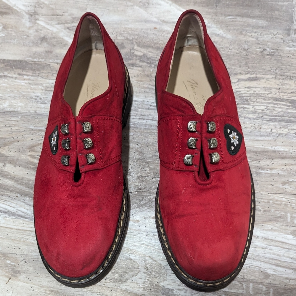 Hans Behr red suede Oxfords